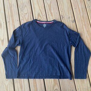 BOMBAS LONG SLEEVE PIMA COTTON NAVY BLUE SPECKLE TEE Womens SIZE XL